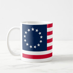 Den revolutionära krigBetsy Ross flagga Kaffemugg