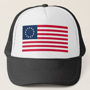 Den revolutionära krigBetsy Ross flagga Truckerkeps