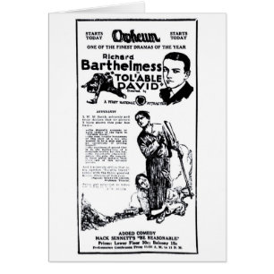 Den Richard Barthelmess vintagetidningen 1922 Hälsningskort