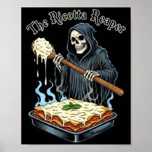 Den Ricotta Reaper Roliga Italienska Halloween Las Poster