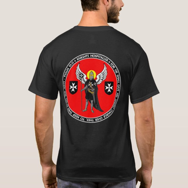 Den riddareHospitaller skyddsängeln förseglar T-shirt (Baksida)
