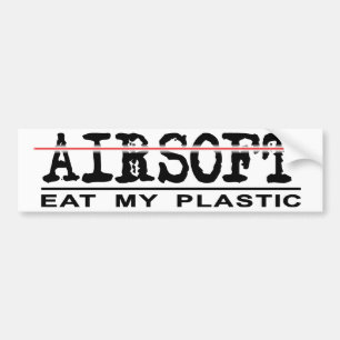 Den rikliga etiketten äter plast-! bildekal