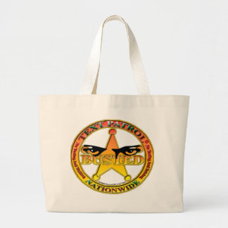 Den rikstäckande slog sönder textpatrullen hänger jumbo tygkasse