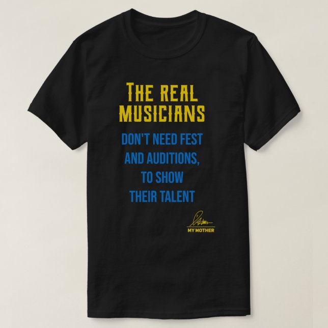 Den riktiga musikerpresenten t shirt (Design framsida)