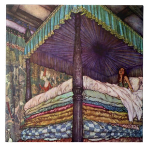 “Den riktiga prinsessan” av Edmund Dulac Kakelplatta