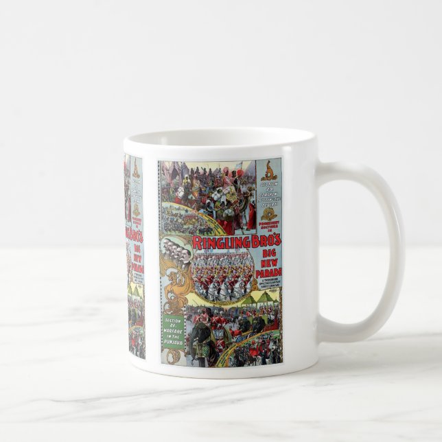 Den Ringling broderparaden delar upp 1899 Retro Kaffemugg (Höger)