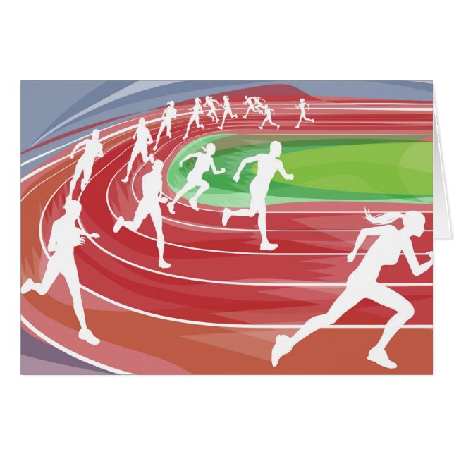 Den rinnande tävlingen spårar på hälsningskort (Framsidan Horizontal)