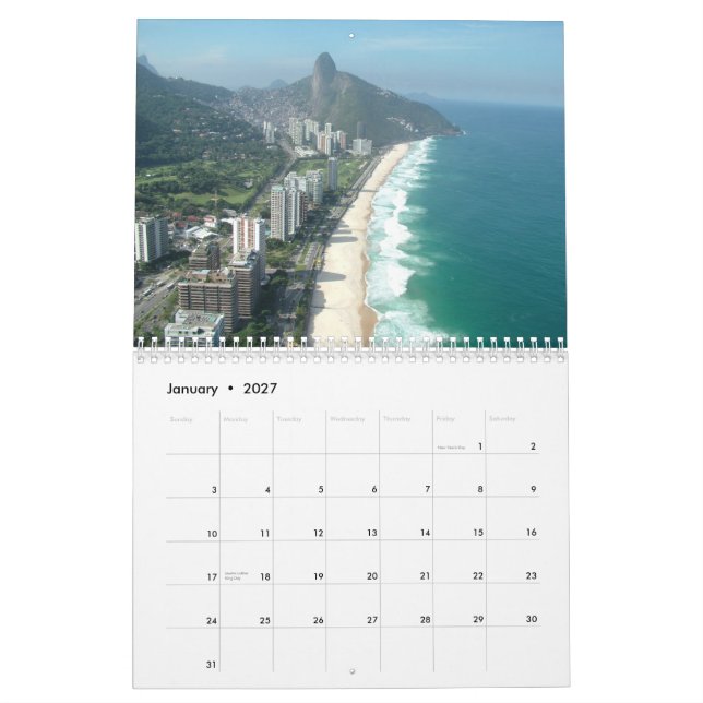 Den Rio de Janeiro exklusiven föreställer Kalender (Jan 2027)