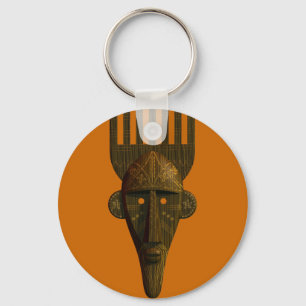 Den rituella afrikanen maskerar Keychain Nyckelring