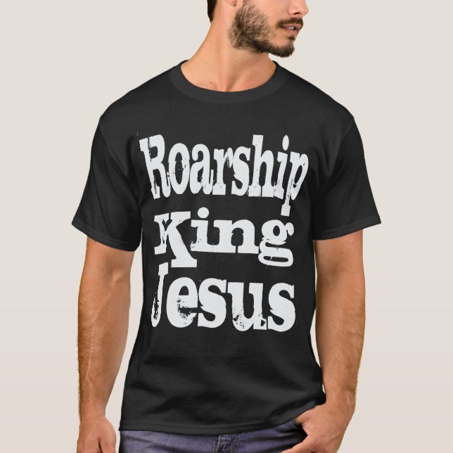 Den Roarship kungen Jesus 2 sid skjortan T Shirt (Framsida)