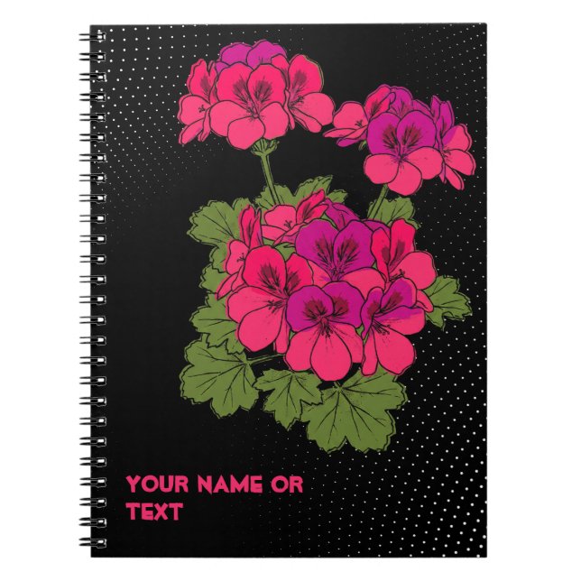 Den 'Robyn Hannah' Stellar Pelargonium Pop Art Anteckningsbok (Framsidan)