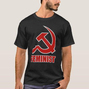 Den röd & grå färgfeministen bultar & skäran p tee