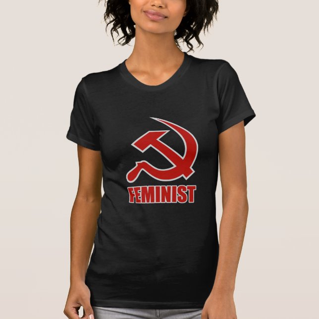Den röd & grå färgklassikern bultar & skäran på t-shirt (Framsida)