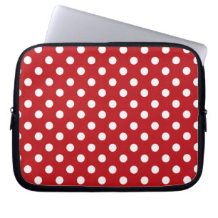Den röd och vitpolkaen pricker laptop sleeve