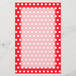Den röd och vitpolkaen pricker mönster. Spotty. Brevpapper