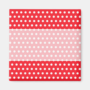 Den röd och vitpolkaen pricker mönster. Spotty. Magnet