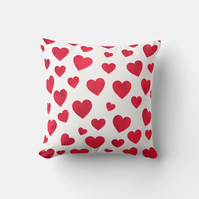 Den röd och vitvalentin dagen kudder med rött hör kudde (Framsida)