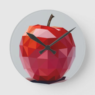 Den röda Apple kökväggen tar tid på Rund Klocka