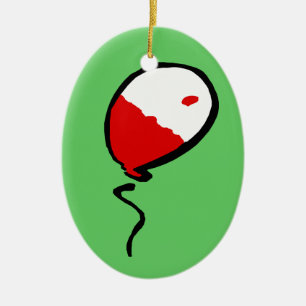 Den röda ballongen, lägg till en cute-salong julgransprydnad keramik