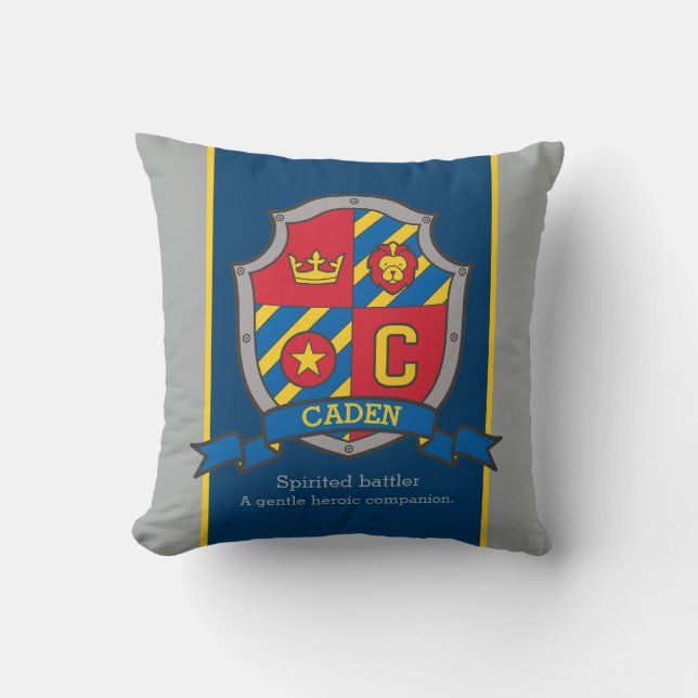 Den röda blå kudden vid Caden namn Kudde (Framsida)