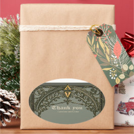 Den röda blomman, blommarna av kärlek ovalt klistermärke