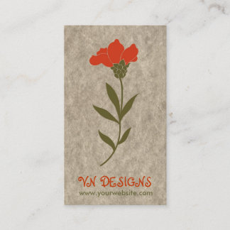 Den röda blomman profilerar kortet visitkort