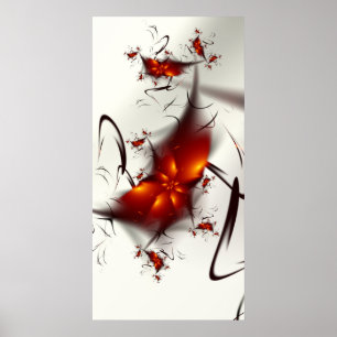 Den röda blommasvarten virvlar runt poster