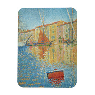 Den röda bojen av Paul Signac, gammal pointillism Magnet