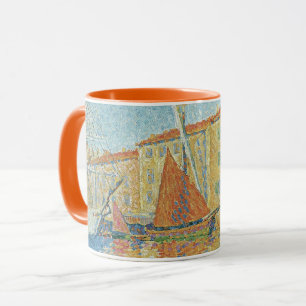Den röda bojen av Paul Signac, gammal pointillism Mugg