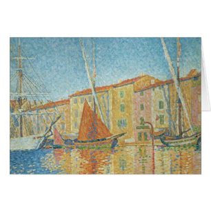 Den röda bojen av Paul Signac, gammal punktivism Hälsningskort