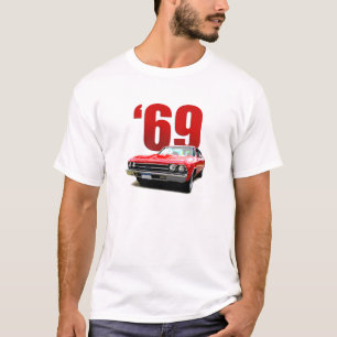 Den röda Chevelle coupen 1969 beklär sikt Tröja