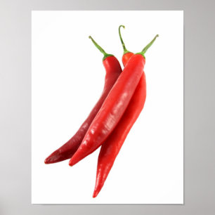 Den röda chilien pepprar affischer