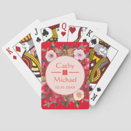 Den röda cirkelns blommigt krandemodern kinesiska casinokort