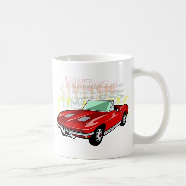 Den röda Corvette stingrayen eller sticker Kaffemugg (Höger)