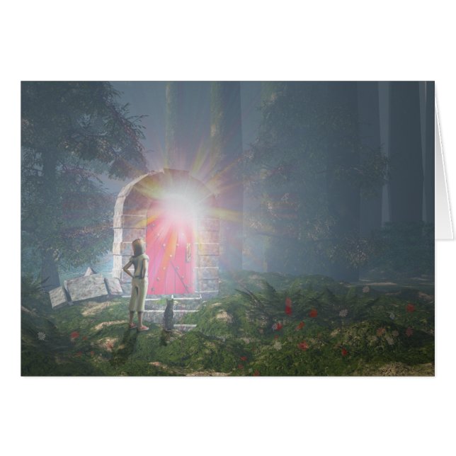 Den röda dörren hälsningskort (Framsidan Horizontal)