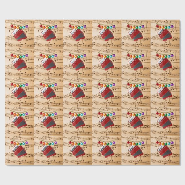 Den röda dragspelet, juldesign, presentpapper (Platt)
