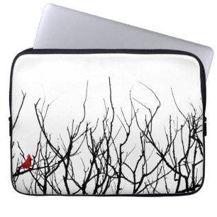 Den röda fågeln vid Leslie peppar Laptop Sleeve