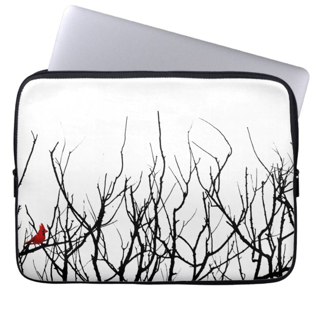 Den röda fågeln vid Leslie peppar Laptop Sleeve (Framsidan)