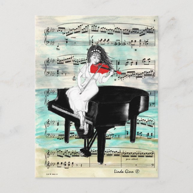 Den röda fiolen vykort (Framsida)