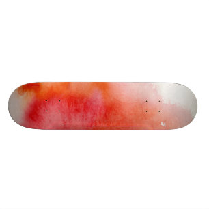 Den röda fläcken, vattenfärgabstrakt räcker målat skateboard bräda 19,5 cm