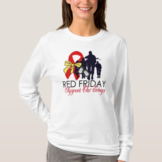 Den röda fredagen - stötta våra soldater t-shirt (Framsida)