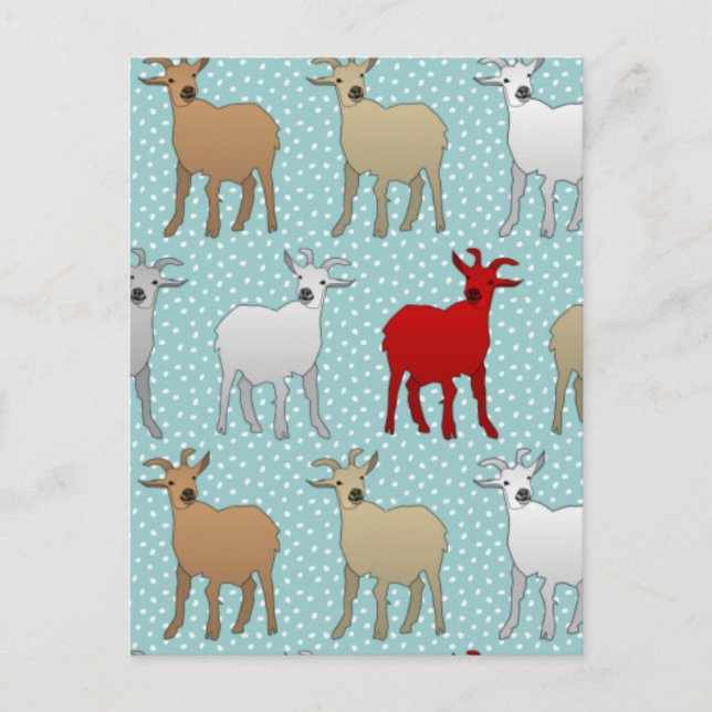 Den röda geten vykort (Framsida)