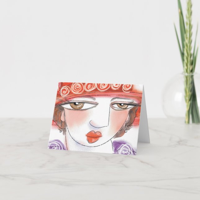 Den röda hatten kort (Framsida)