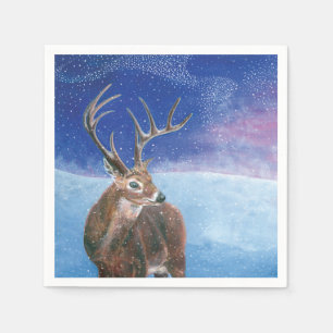 Den röda hjorten (Cervus elaphus) Pappersservett