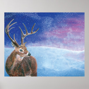 Den röda hjorten (Cervus elaphus) Poster