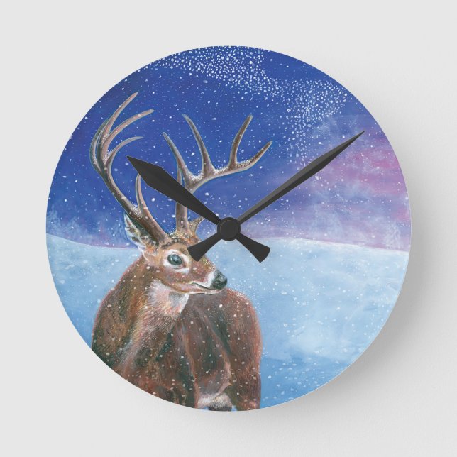 Den röda hjorten (Cervus elaphus)  Rund Klocka (Framsida)