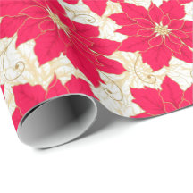 Den röda julstjärnan med guld virvlar runt säsong