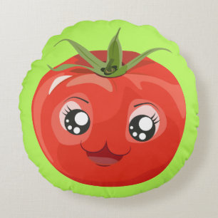 Den röda kawaiitomaten kudder rund kudde
