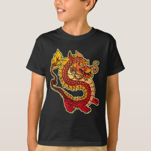 Den röda kinesiska draken lurar den mörka T-trö T Shirt