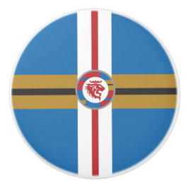 Den röda Lejona keramiska knoppen Knopp